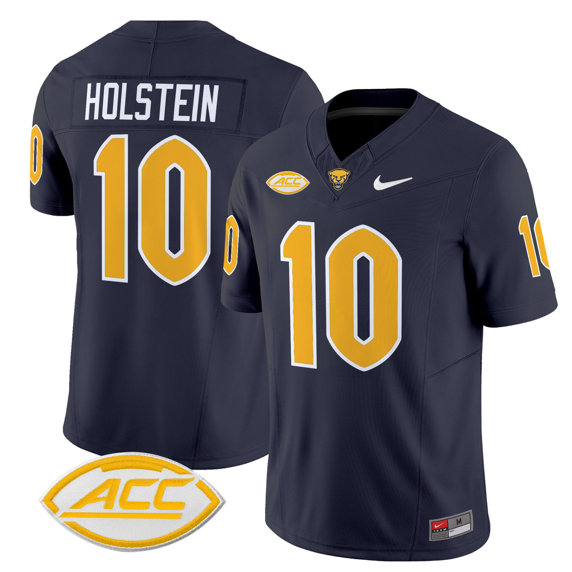 Men Pittsburgh Panthers #10 Holstein Black Nike 2024 Vapor Limited NCAA Jersey style 1->ncaa teams->NCAA Jersey